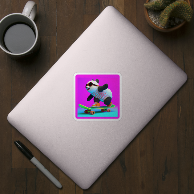 Skateboarding Panda - Violet edition by pandas doing stuff